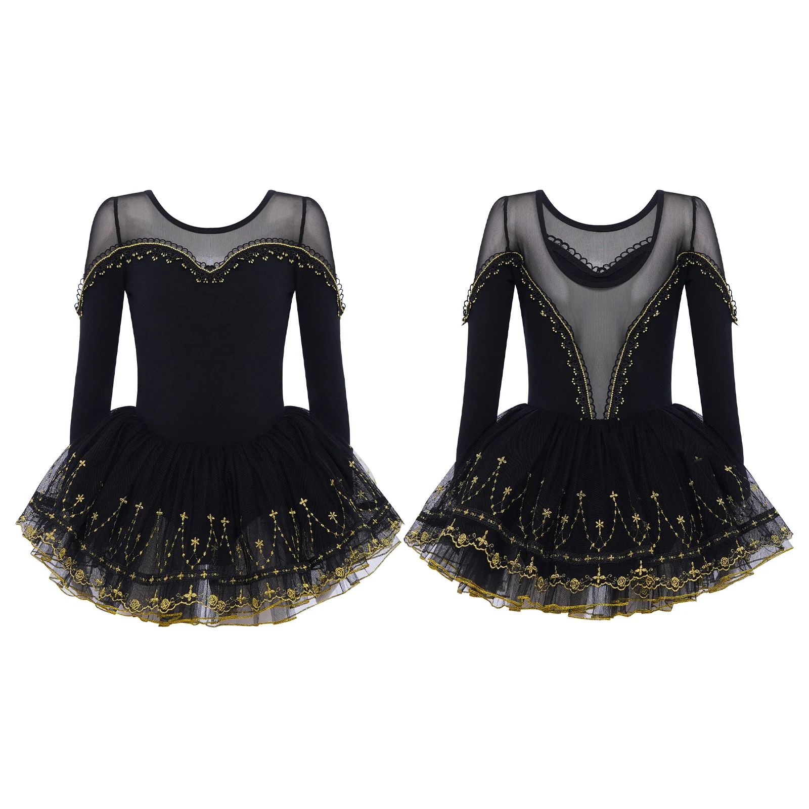 Elegant Kids Girl Ballet Puffy Dress Performance Costume Long Sleeve Sheer Mesh Lace Trim Layered Tutu Dance Dress Gym Dancewear
Elegant Kids Girl Ballet Puffy Dress Performance Costume Long Sleeve Sheer Mesh Lace Trim Layered Tutu Dance Dress Gym Dancewear