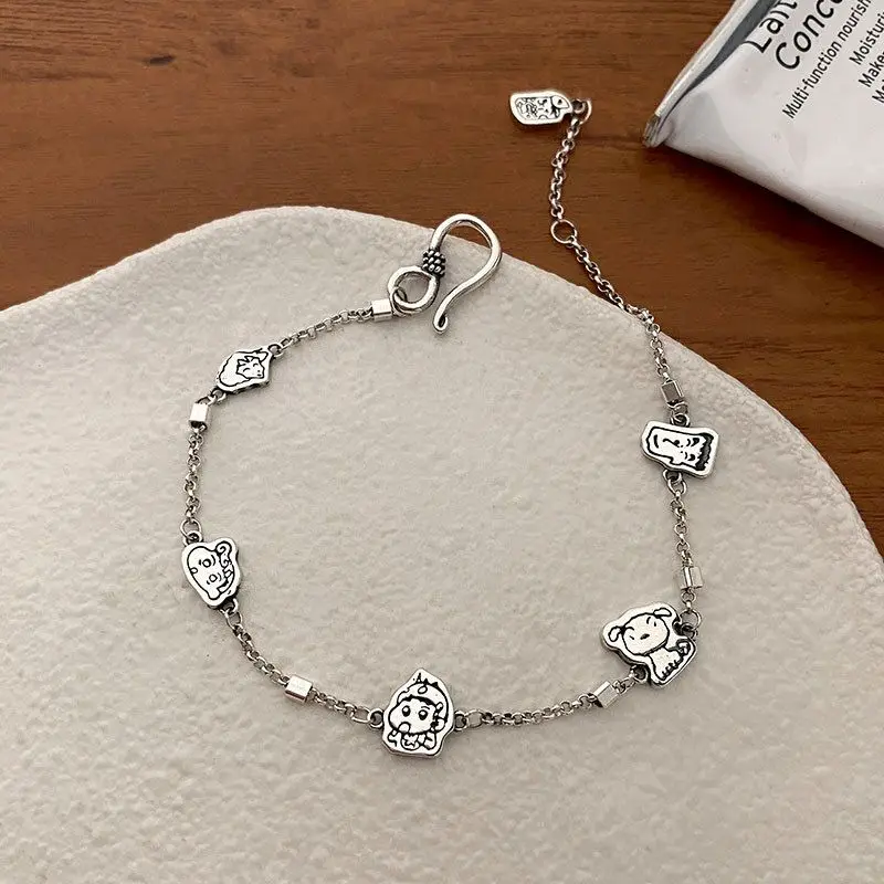 S925 Sterling Silver Bandai Crayon Shin-Chan Kawaii Anime Bracelet Cute Sweet Catenary Cartoon Accessory Lovely Gifts for Girls
S925 Sterling Silver Bandai Crayon Shin-Chan Kawaii Anime Bracelet Cute Sweet Catenary Cartoon Accessory Lovely Gifts for Girls