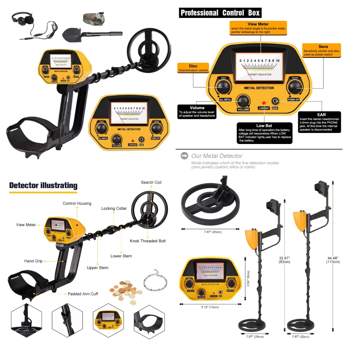 High Sensitivity Underground Metal Detector 8 Inch 20cm Coil IP54 Waterproof for Gold Treasure Hunting
High Sensitivity Underground Metal Detector 8 Inch 20cm Coil IP54 Waterproof for Gold Treasure Hunting