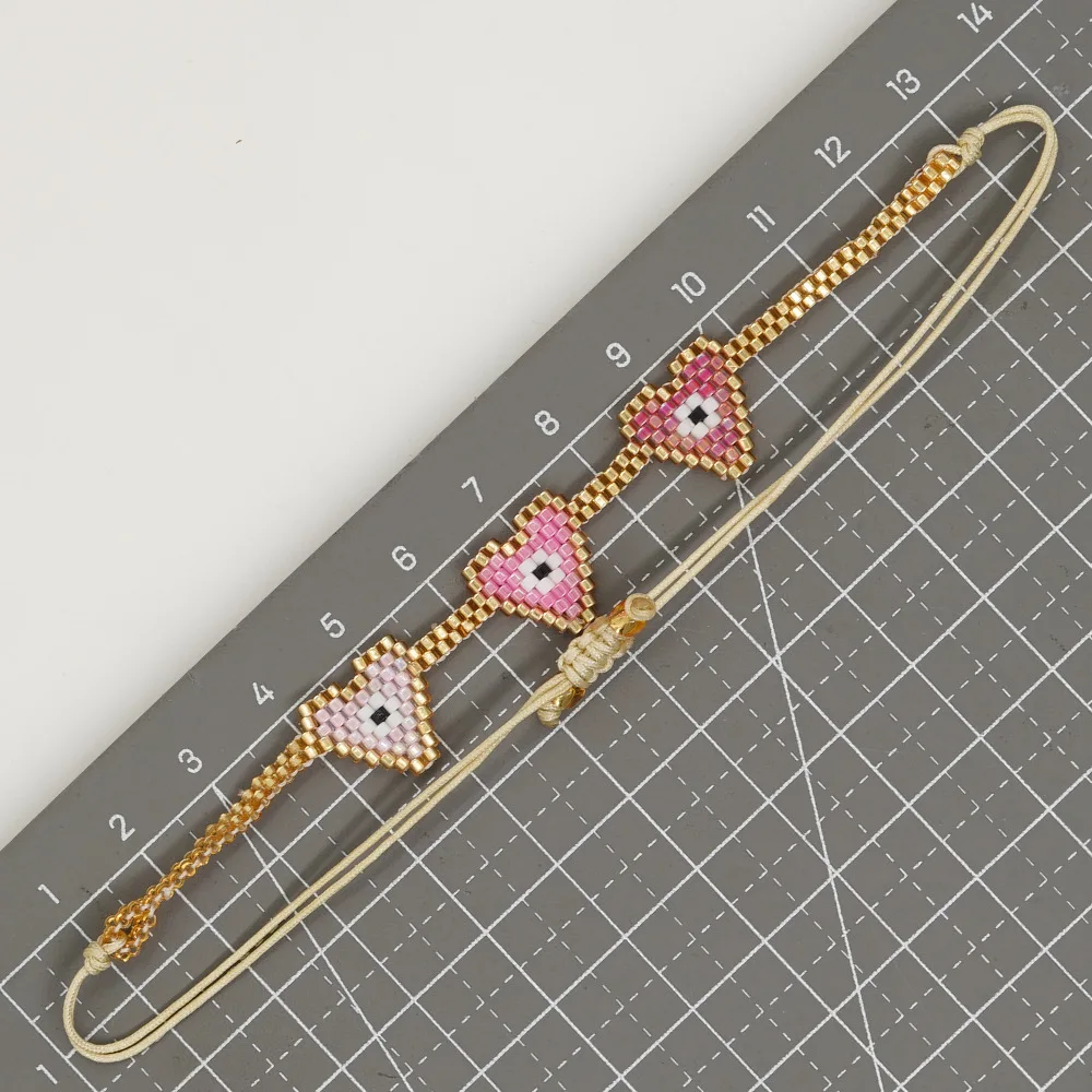 Beaded bracelet Heart Demon's Eye Colorful Bohemia Adjustable Trend Simple Hand-woven Pattern Versatile Rice bead bracelet
Beaded bracelet Heart Demon's Eye Colorful Bohemia Adjustable Trend Simple Hand-woven Pattern Versatile Rice bead bracelet