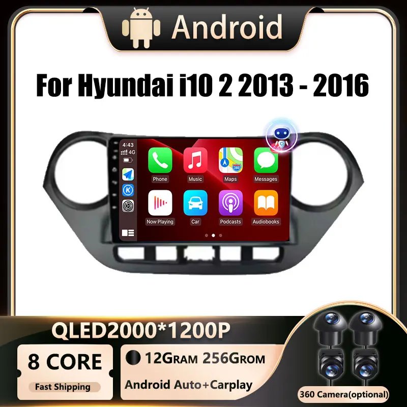 For Hyundai i10 2 2013 - 2016 Car Android OS Radio Stereo Multimedia Navigation Video Player GPS Wireless Carplay DSP 5G
For Hyundai i10 2 2013 - 2016 Car Android OS Radio Stereo Multimedia Navigation Video Player GPS Wireless Carplay DSP 5G