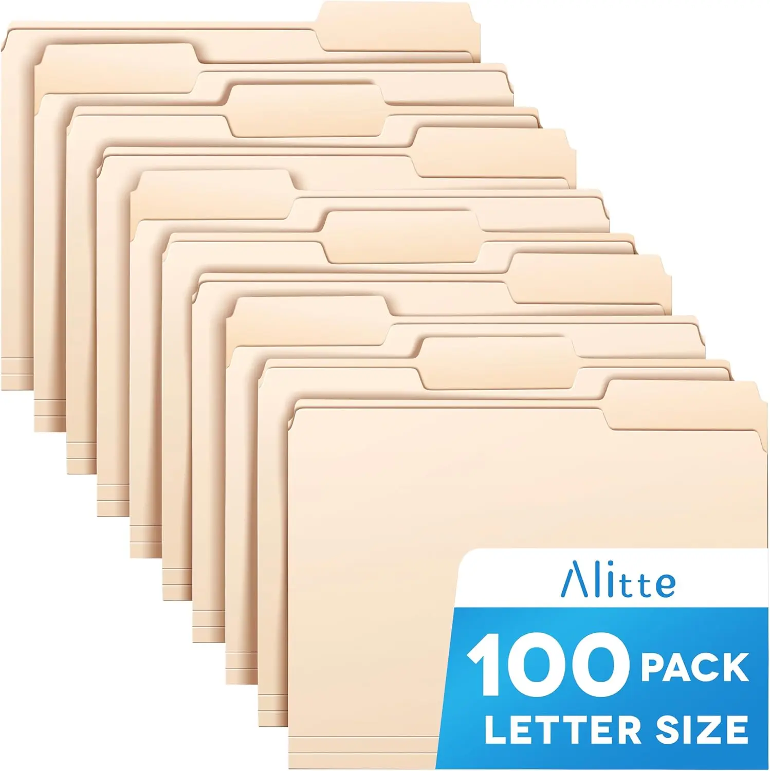 Manila Folders 8.5 x 11, Letter Size 100-Pack with Assorted Tabs for Home, Office or Classroom Use
Manila Folders 8.5 x 11, Letter Size 100-Pack with Assorted Tabs for Home, Office or Classroom Use