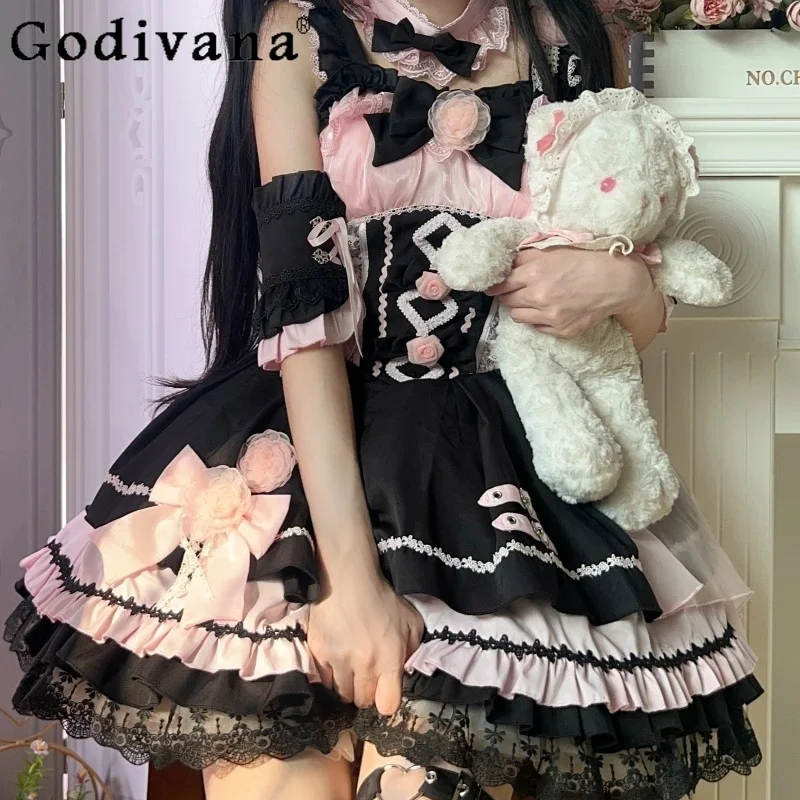 Japanese Original Lolita Dress Girl Sweet Elegant Fashion Bow Lace Pink Princess Dress Women's Birthday Party Evening Dresses
Japanese Original Lolita Dress Girl Sweet Elegant Fashion Bow Lace Pink Princess Dress Women's Birthday Party Evening Dresses