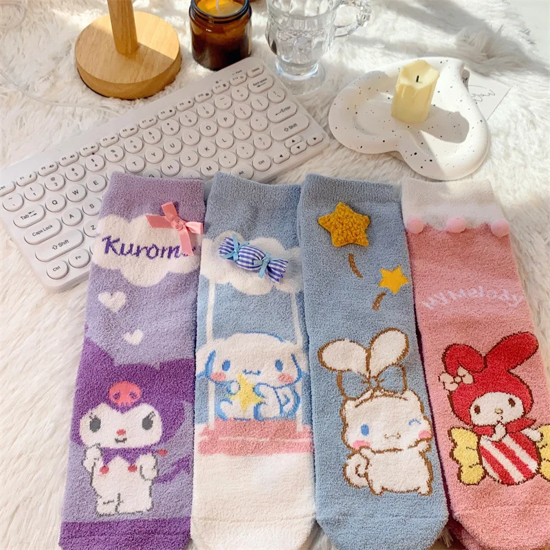 4 Pair Winter Sanrio Cotton Socks Cartoon Cinnamoroll My Melody Kuromi Pochacco Printed Mid Tube Socks Sweet Girls Sock
4 Pair Winter Sanrio Cotton Socks Cartoon Cinnamoroll My Melody Kuromi Pochacco Printed Mid Tube Socks Sweet Girls Sock