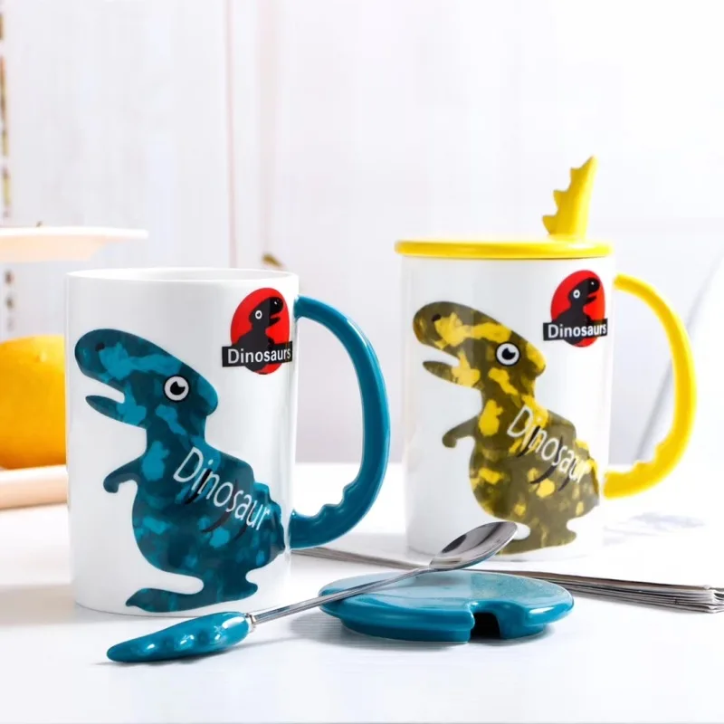 Cute Cartoon Dinosaur Water coffee cup with lid Creative ceramic 3d animal large capacity breakfast milk mug with spoon
Cute Cartoon Dinosaur Water coffee cup with lid Creative ceramic 3d animal large capacity breakfast milk mug with spoon