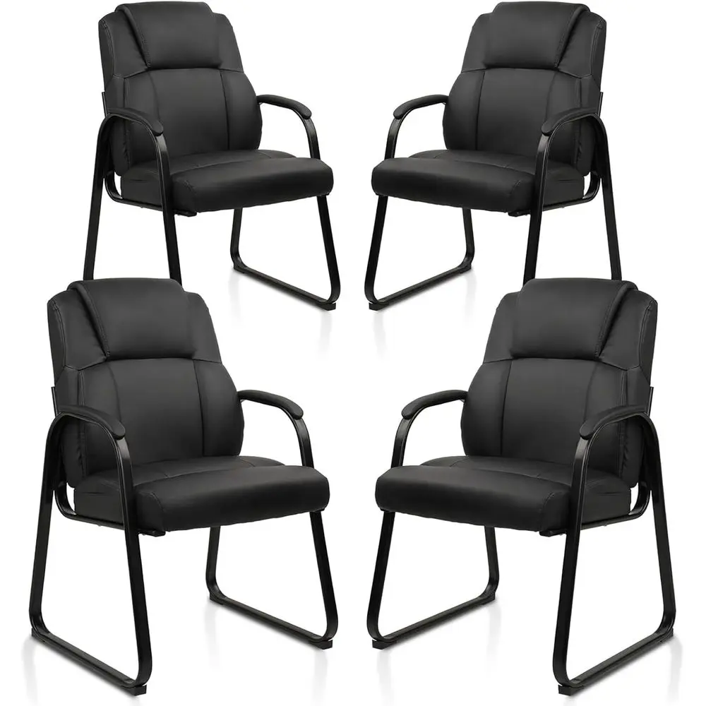 Sleek Leather Sled Base Chair, Padded Armrests Conference Chair, Durable Armchair for Waiting Rooms and Schools, Supports 350 LB
Sleek Leather Sled Base Chair, Padded Armrests Conference Chair, Durable Armchair for Waiting Rooms and Schools, Supports 350 LB