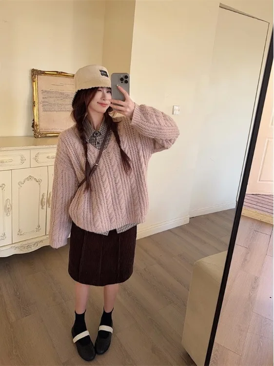 plus Size Casual Knitted Corduroy Skirt Set Autumn Winter Plaid Shirt Twisted Knit Top Half-length Skirt Retro Style Women
plus Size Casual Knitted Corduroy Skirt Set Autumn Winter Plaid Shirt Twisted Knit Top Half-length Skirt Retro Style Women