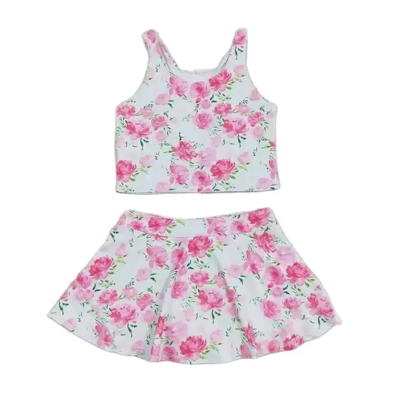 GSD0994 Kids Girls Summer Outfit Sets Sleeveless Top Pink Flowers Print With Culottes Suit Children Clothes
GSD0994 Kids Girls Summer Outfit Sets Sleeveless Top Pink Flowers Print With Culottes Suit Children Clothes