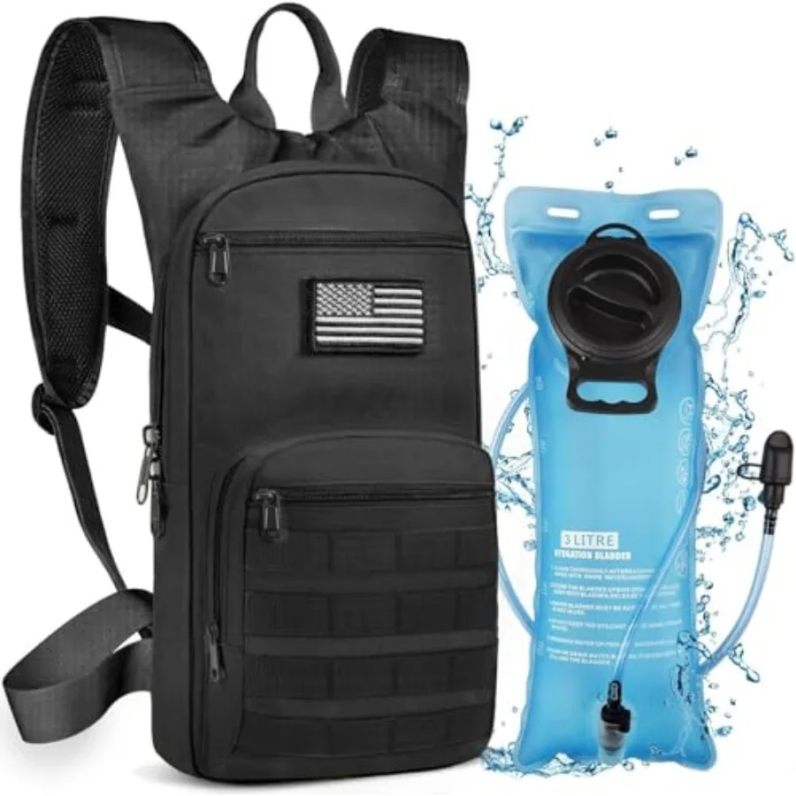 3L Hydration Backpack with TPU Water Bladder for Outdoor Adventures: Tactical Design Ideal for Hiking Biking and Hunting Durabl
3L Hydration Backpack with TPU Water Bladder for Outdoor Adventures: Tactical Design Ideal for Hiking Biking and Hunting Durabl