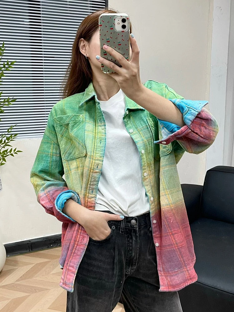 Мужская и женская клетчатая фланель irt adient Color Floing Cotton Long Sve Повседневный воротник irt Spring Faion
Мужская и женская клетчатая фланель irt adient Color Floing Cotton Long Sve Повседневный воротник irt Spring Faion
