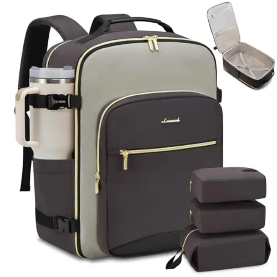Travel Backpack for Women and Men, Airline Approved Carry On Luggage with 3 Packing Cubes, TSA Overnight Bags, Waterproof Perso
Travel Backpack for Women and Men, Airline Approved Carry On Luggage with 3 Packing Cubes, TSA Overnight Bags, Waterproof Perso