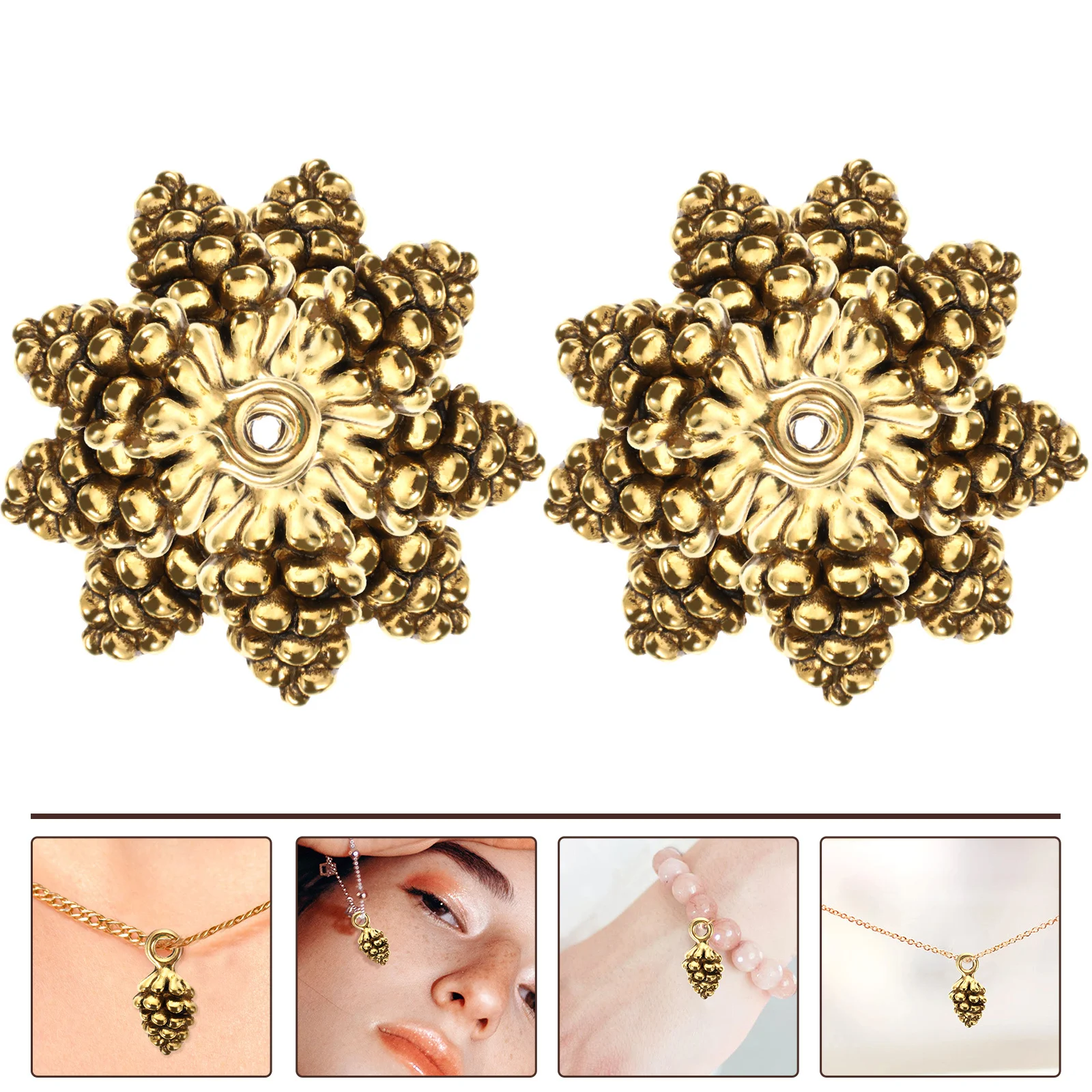 60Pcs Pine Cone Jewelry Charms Alloy Pendants for DIY Necklace Bracelet Earring Making Creative Hanging Charms Durable Material
60Pcs Pine Cone Jewelry Charms Alloy Pendants for DIY Necklace Bracelet Earring Making Creative Hanging Charms Durable Material