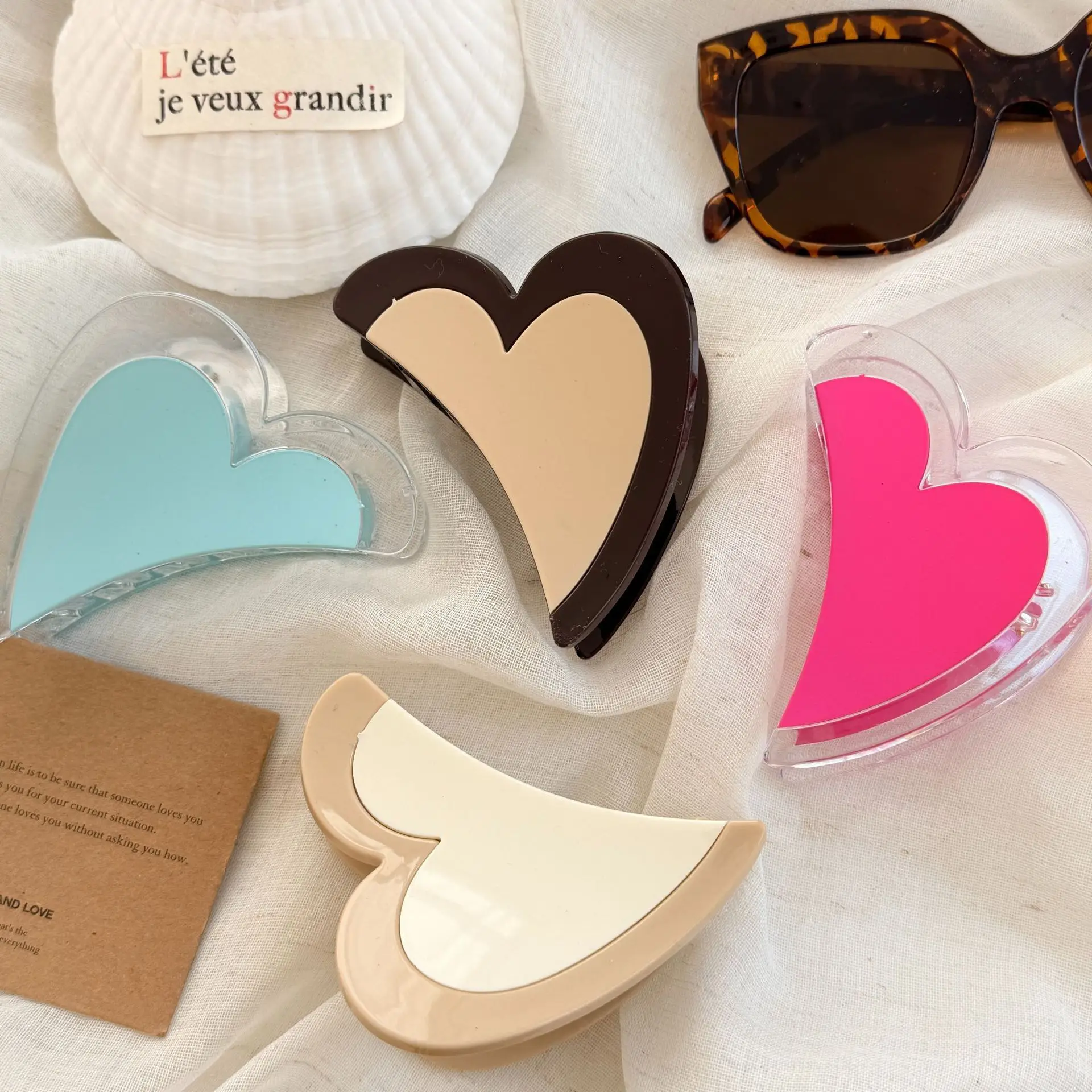 Double Color Heart-shaped Hairpin Trendy Heart-shaped Shark Hairpin Half-up Hairstyle Hairpin For The Back Of The Head Hair Claw
Double Color Heart-shaped Hairpin Trendy Heart-shaped Shark Hairpin Half-up Hairstyle Hairpin For The Back Of The Head Hair Claw