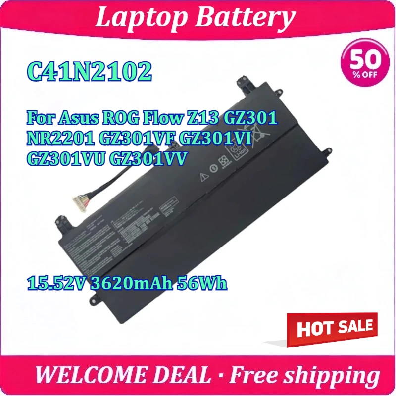 New C41N2102 Laptop Battery For Asus ROG Flow Z13 GZ301 NR2201 GZ301VF GZ301VI GZ301VU GZ301VV 15.52V 3620mAh 56Wh Battery
New C41N2102 Laptop Battery For Asus ROG Flow Z13 GZ301 NR2201 GZ301VF GZ301VI GZ301VU GZ301VV 15.52V 3620mAh 56Wh Battery