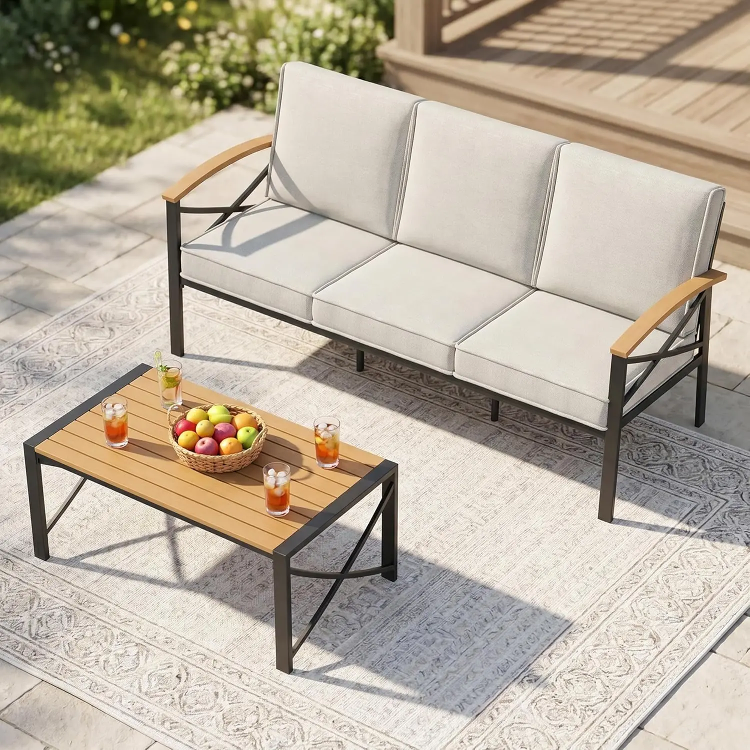 2-Piece Outdoor Patio Furniture Set for All-Weather, Heavy-Duty Metal Outside Furniture with Washable Thick, Customized
2-Piece Outdoor Patio Furniture Set for All-Weather, Heavy-Duty Metal Outside Furniture with Washable Thick, Customized