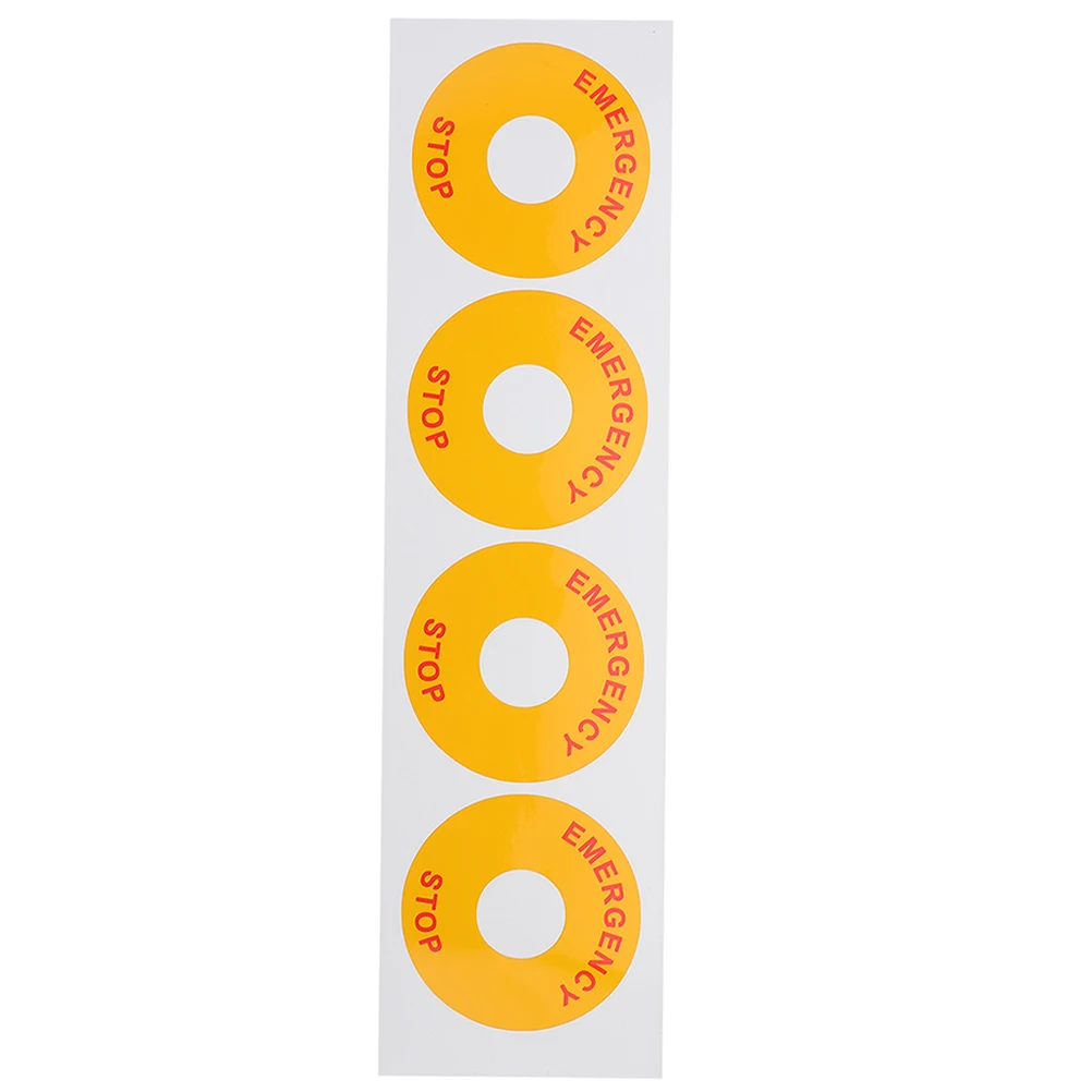 4pcs 1 Sheet Emergency Stop Sign Stickers Strong Adhesive For Home Office Factory Construction Sites Machinery Equipment
4pcs 1 Sheet Emergency Stop Sign Stickers Strong Adhesive For Home Office Factory Construction Sites Machinery Equipment