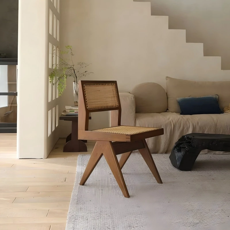 Solid wood rattan armless dining chair, mortise and tenon backrest master
Solid wood rattan armless dining chair, mortise and tenon backrest master