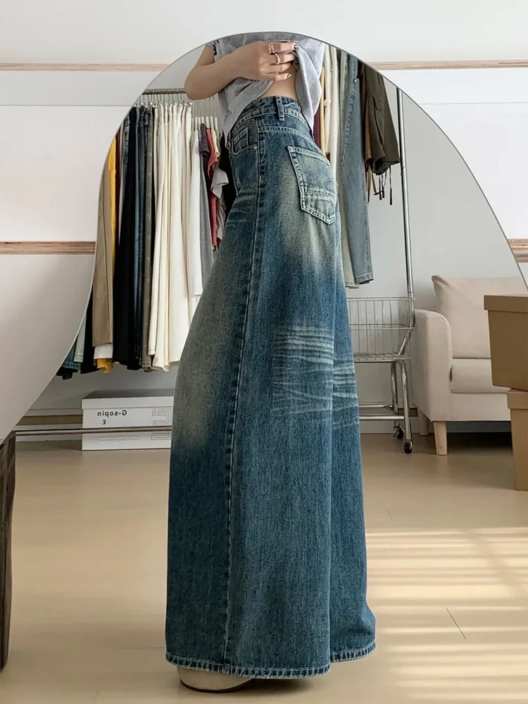 American Retro High Waist Wide Leg Straight Cut Jeans Women's Unique Design Casual Loose Fit Summer New Style Denim Pants
American Retro High Waist Wide Leg Straight Cut Jeans Women's Unique Design Casual Loose Fit Summer New Style Denim Pants
