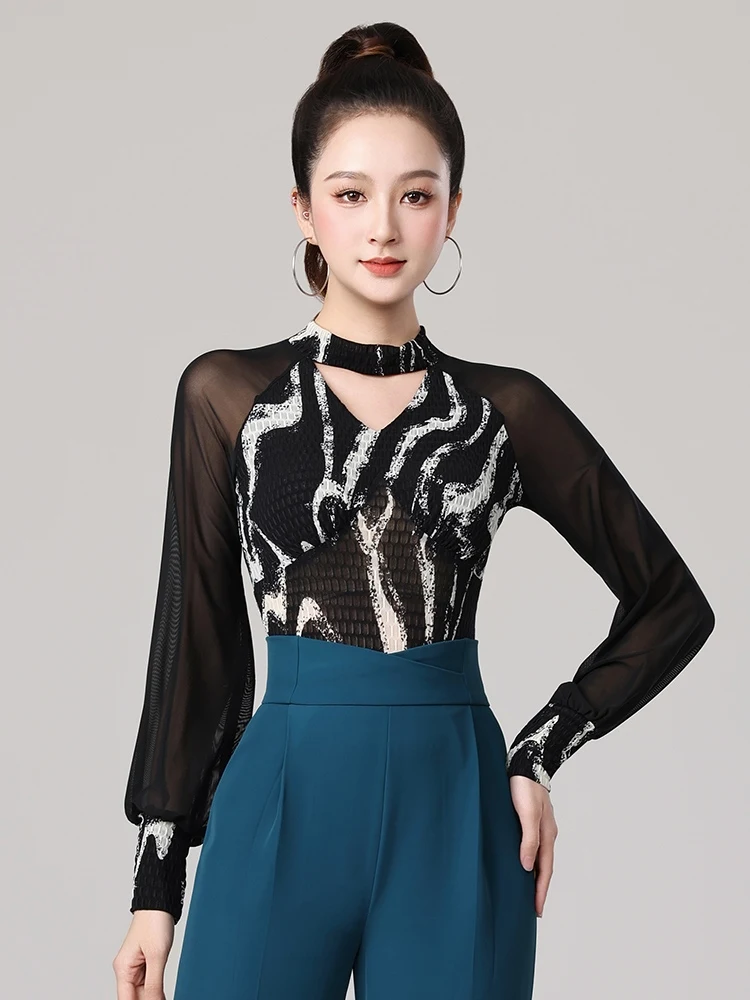 Latin Dance Top Mesh Long Sleeve Jumpsuit Women's National Standard Dance Chacha Rumba Tango Modern Dance Costumes DQL10628
Latin Dance Top Mesh Long Sleeve Jumpsuit Women's National Standard Dance Chacha Rumba Tango Modern Dance Costumes DQL10628