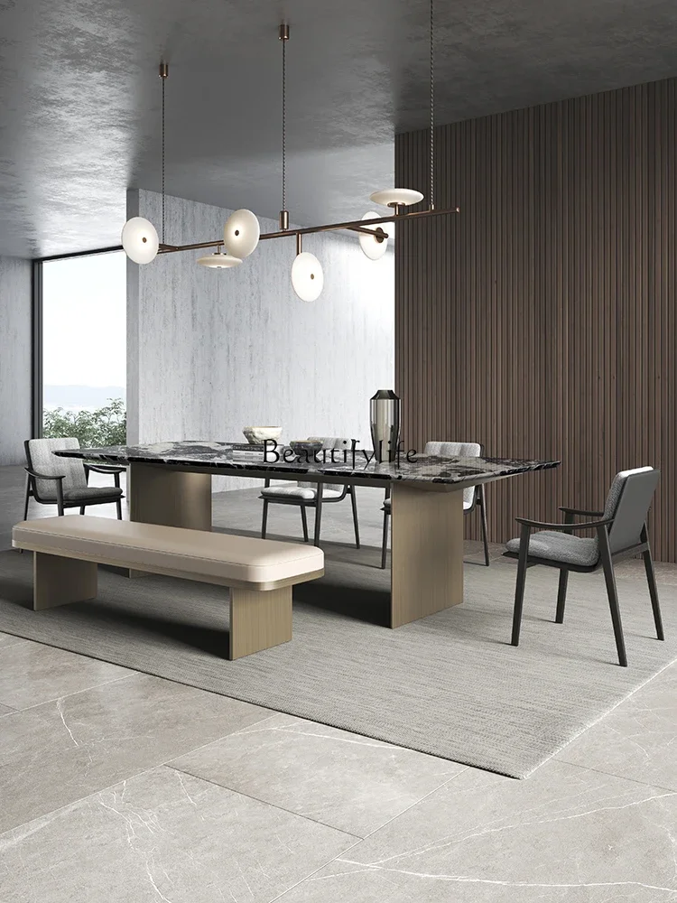 yj5Natural Marble Dining-Table Italian Light Luxury Villa Mansion Rectangular High-End
yj5Natural Marble Dining-Table Italian Light Luxury Villa Mansion Rectangular High-End