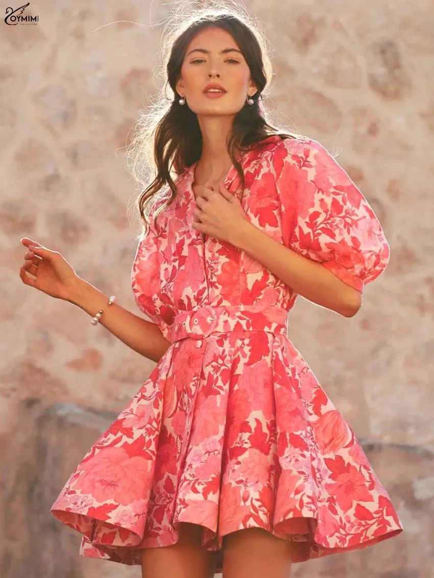 Oymimi Fashion Red Print Dresses 2025 Woman Autumn New Lapel Half Sleeve Button Dresses Casual Lace-Up Pleated Mini Dress Female
Oymimi Fashion Red Print Dresses 2025 Woman Autumn New Lapel Half Sleeve Button Dresses Casual Lace-Up Pleated Mini Dress Female