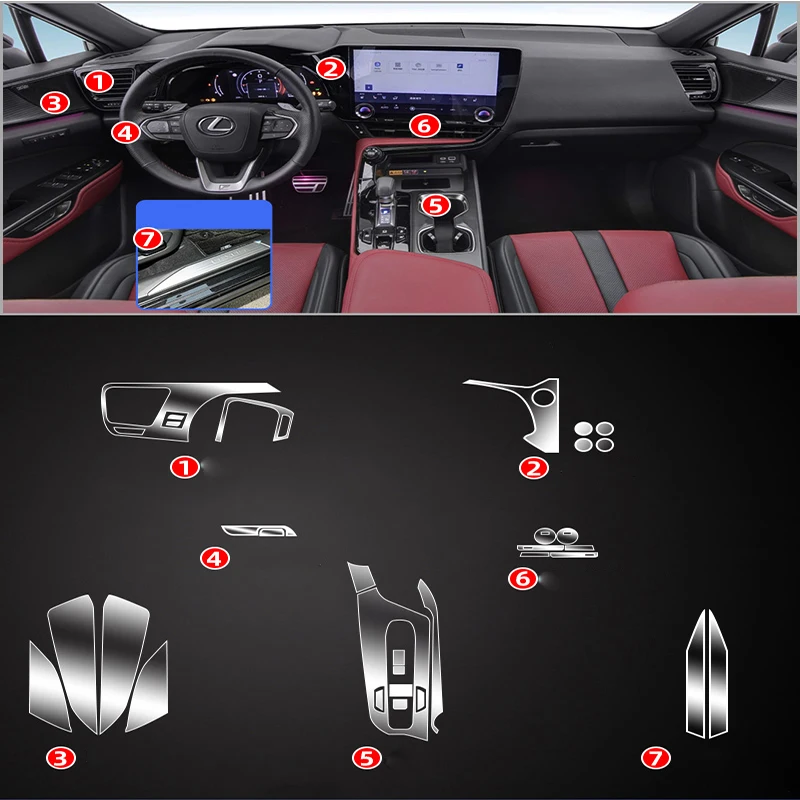Прозрачная пленка из ТПУ для салона Lexus NX NX200 NX300 RX 2022 2023, наклейка на центральную консоль, дверная панель переменного тока, автомобильные аксессуары
Прозрачная пленка из ТПУ для салона Lexus NX NX200 NX300 RX 2022 2023, наклейка на центральную консоль, дверная панель переменного тока, автомобильные аксессуары