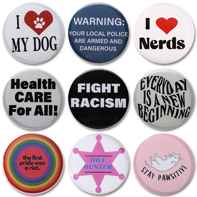 32/44/58mm Creative Round Animal Letter Pins Cartoon Character Funny Quotes Brooch Badge Punk Jewelry Gift For kids or Firends
32/44/58mm Creative Round Animal Letter Pins Cartoon Character Funny Quotes Brooch Badge Punk Jewelry Gift For kids or Firends