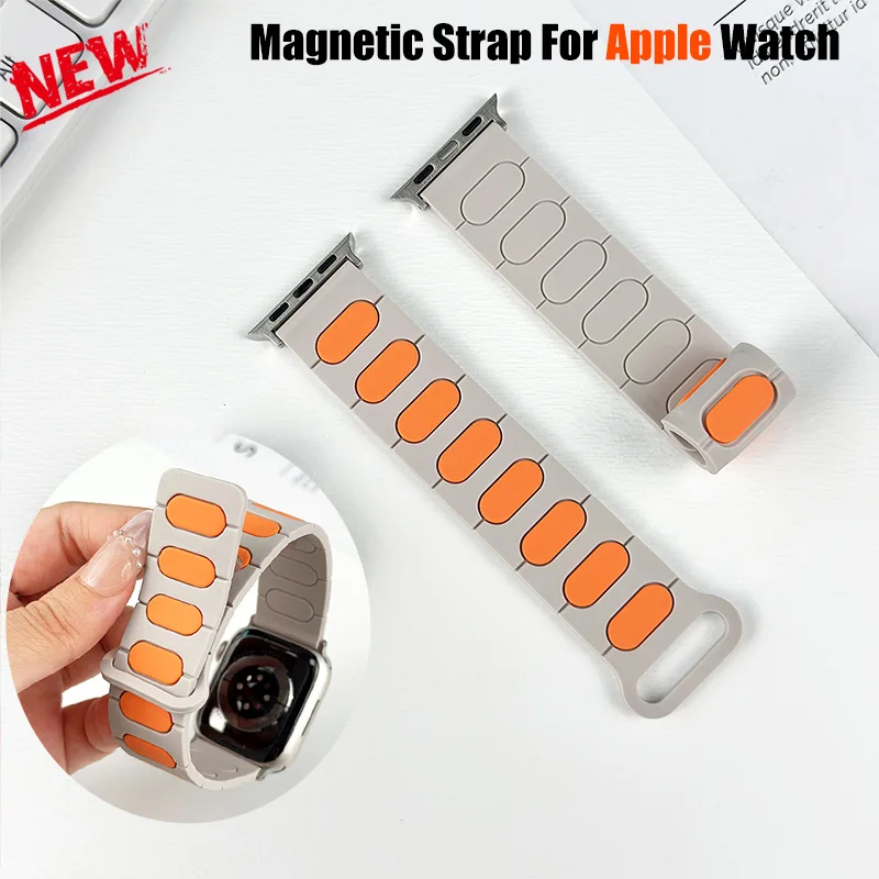 Magnetic silicone strap for Apple Watch Ultra 3 2 49mm 46mm 45mm 44 42mm 41 38mm sports strap for iwatch series 11 10 9 8 7 6SE
Magnetic silicone strap for Apple Watch Ultra 3 2 49mm 46mm 45mm 44 42mm 41 38mm sports strap for iwatch series 11 10 9 8 7 6SE