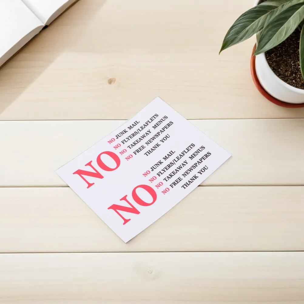 No Junk Mail Sticker Waterproof PVC Mailbox Decal Self Adhesive Outdoor Weather Resistant for Home Commercial Use
No Junk Mail Sticker Waterproof PVC Mailbox Decal Self Adhesive Outdoor Weather Resistant for Home Commercial Use