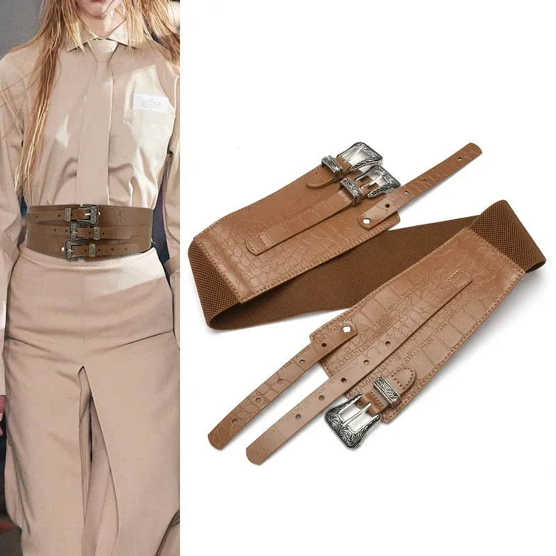 Leather Pin Buckle Girdle Female Fashion Luxury Design Dress Coat Decoration Wide Belt Gothic Retro Corset Waistband for Women
Leather Pin Buckle Girdle Female Fashion Luxury Design Dress Coat Decoration Wide Belt Gothic Retro Corset Waistband for Women