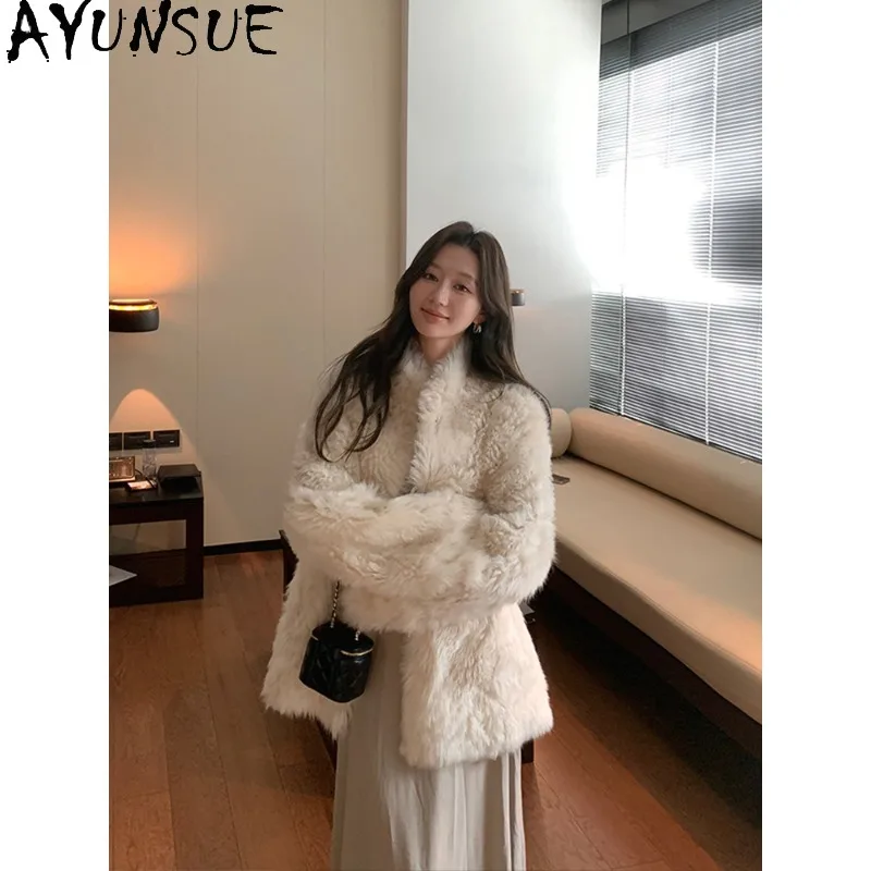 AYUNSUE Tuscan Shearling Coat for Woman Korean Mid-length Fur Jacket Woman Loose Casual Winter Outerwears Woman Clothes Casaco
AYUNSUE Tuscan Shearling Coat for Woman Korean Mid-length Fur Jacket Woman Loose Casual Winter Outerwears Woman Clothes Casaco