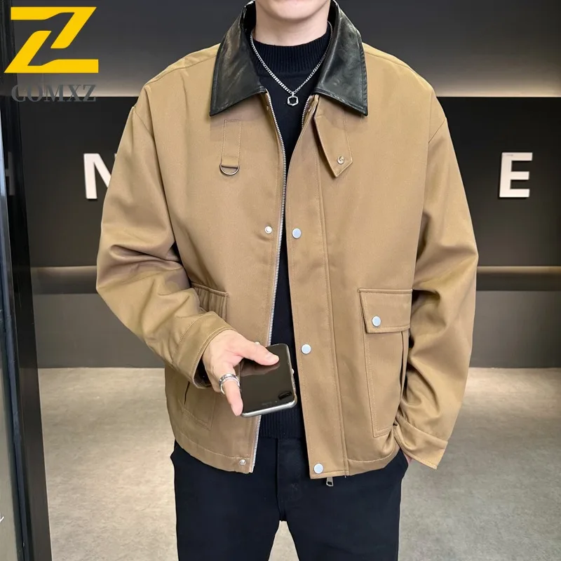 COMXZ Big Size Jacket Autumn Coat Men Fashion Solid Color American style Lapel Loose Fit Casual Outerwear 2025 New Outdoor Wear
COMXZ Big Size Jacket Autumn Coat Men Fashion Solid Color American style Lapel Loose Fit Casual Outerwear 2025 New Outdoor Wear