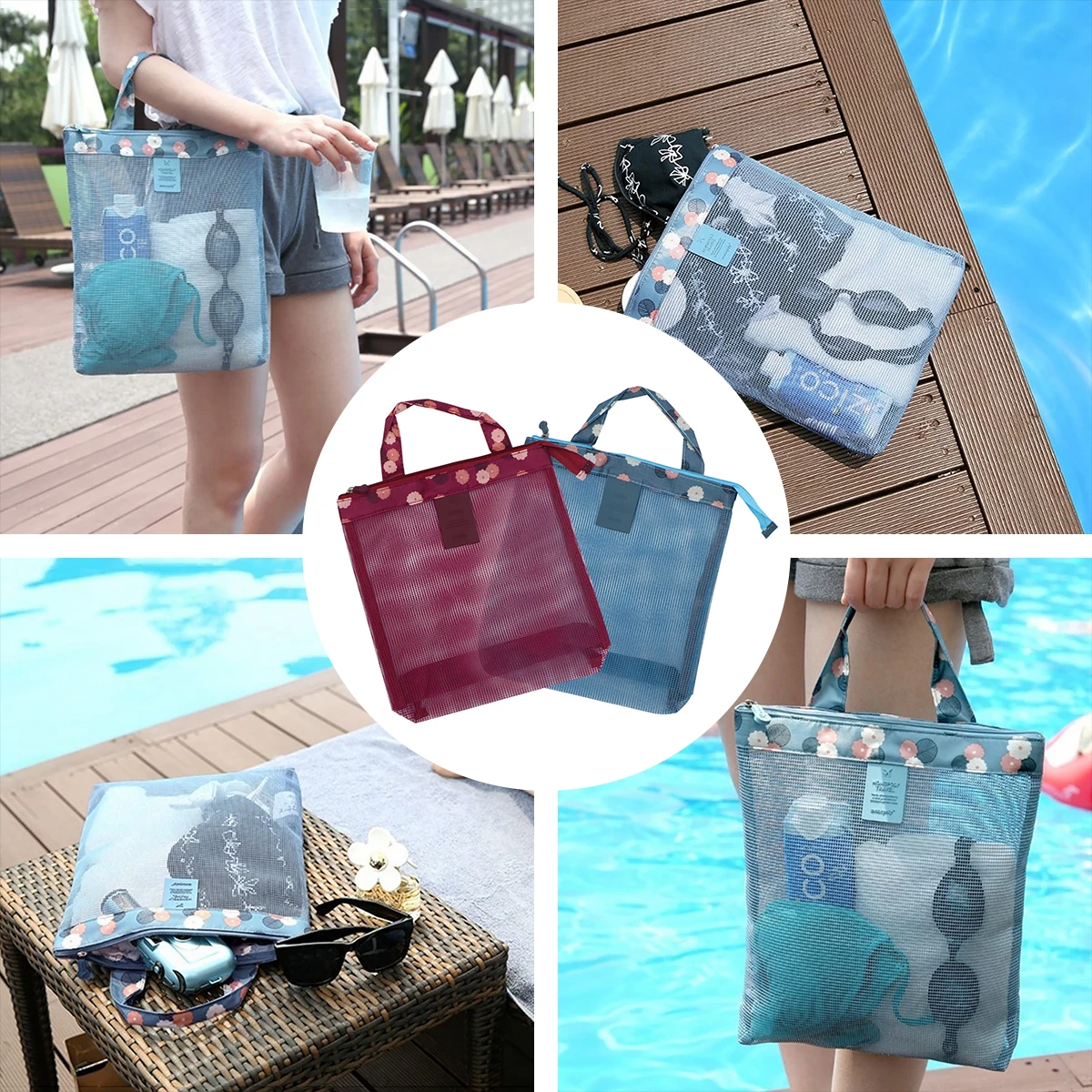 2Pcs Swimsuit Storage Beach Bag Mesh Handbag Large Capacity Lightweight Portable Sand Free Fashion Shopping Sundries Bag
2Pcs Swimsuit Storage Beach Bag Mesh Handbag Large Capacity Lightweight Portable Sand Free Fashion Shopping Sundries Bag