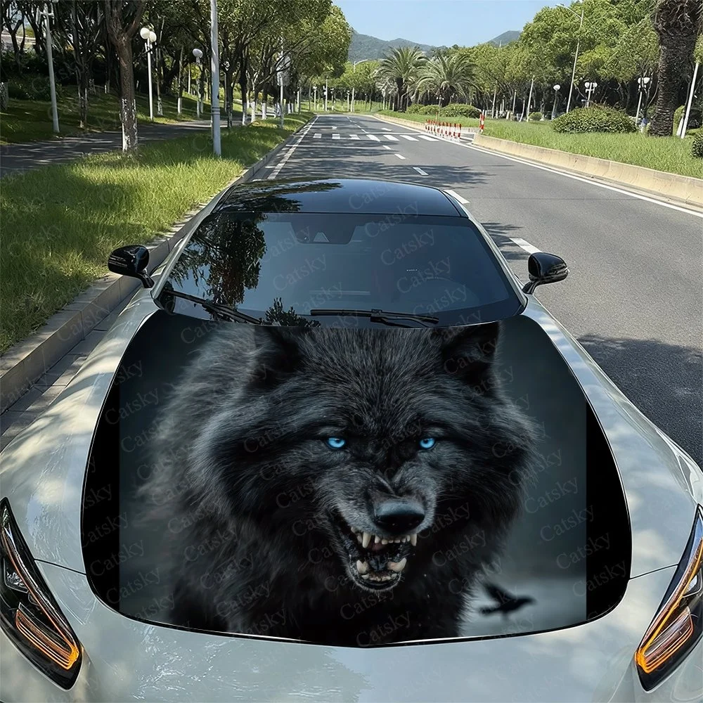 This striking car hood wrap features a fierce black wolf with piercing blue eyes, adding a bold and wild touch to any vehicle.Ca
This striking car hood wrap features a fierce black wolf with piercing blue eyes, adding a bold and wild touch to any vehicle.Ca