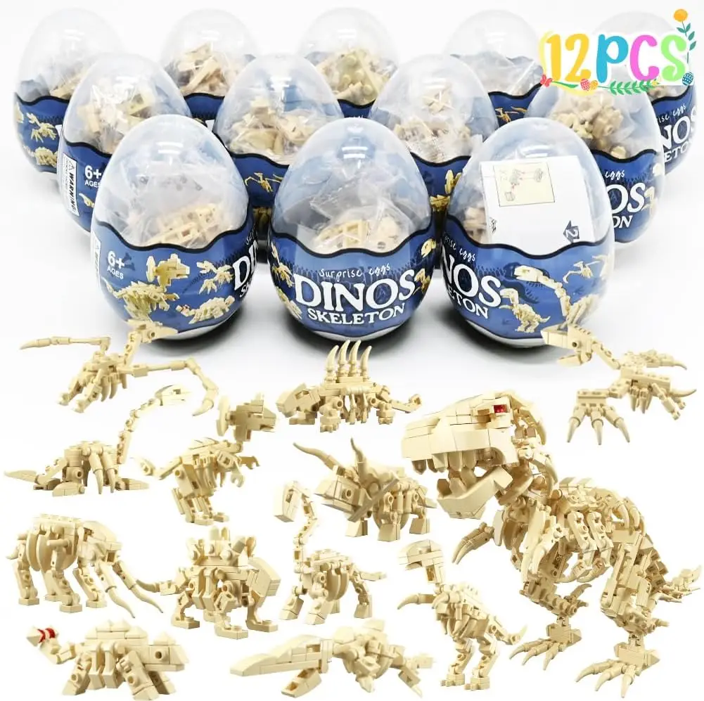 12PCS Prefilled Easter Eggs with Dinosaurs Building Blocks, 12 in 1 Dinosaurs Toys for Kids Easter Basket Stuffers
12PCS Prefilled Easter Eggs with Dinosaurs Building Blocks, 12 in 1 Dinosaurs Toys for Kids Easter Basket Stuffers
