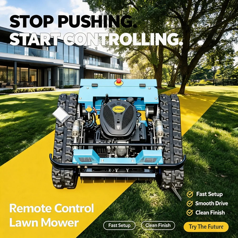 High Efficiency Tracked Lawn Mower 800mm Cutting Width Remote Control Customization All-Terrain CE EPA Certified Garden
High Efficiency Tracked Lawn Mower 800mm Cutting Width Remote Control Customization All-Terrain CE EPA Certified Garden