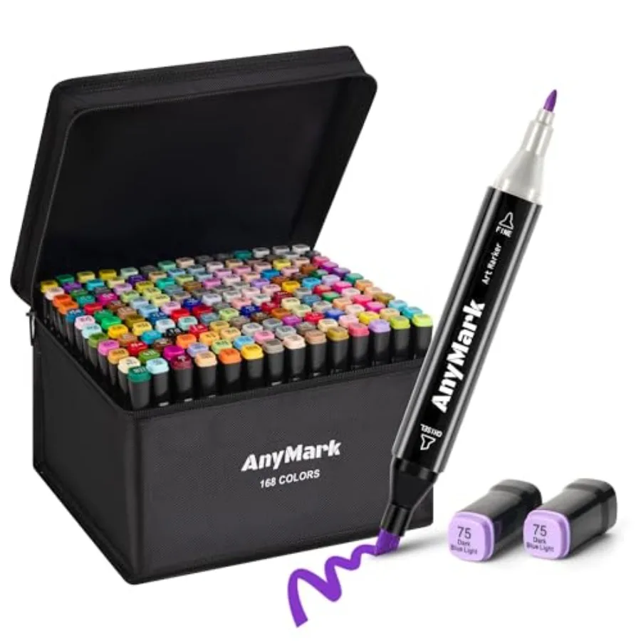 Alcohol Markers 168 Colors Dual Tip Art Coloring Markers Set for Adult Book Drawing Sketching Painting Chisel and Fine Black Pe
Alcohol Markers 168 Colors Dual Tip Art Coloring Markers Set for Adult Book Drawing Sketching Painting Chisel and Fine Black Pe