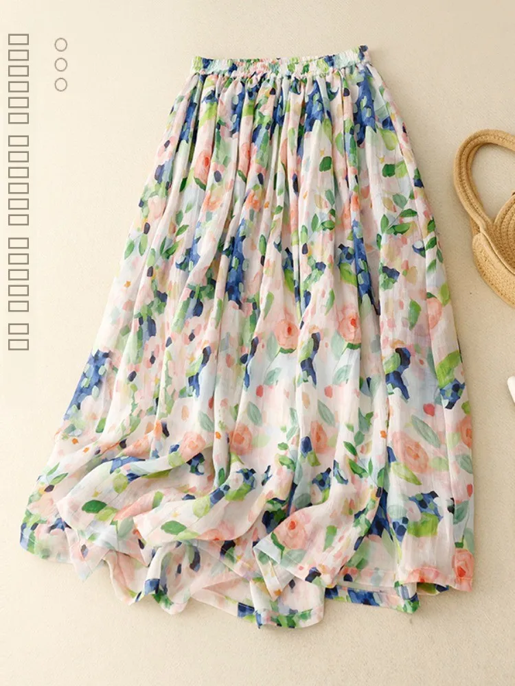 Летняя женская юбка А-силуэта из хлопка и льна с цветочным принтом, свободного кроя, с эффектом омоложения, расклешенная, двухслойная, миди, с завышенной талией
Летняя женская юбка А-силуэта из хлопка и льна с цветочным принтом, свободного кроя, с эффектом омоложения, расклешенная, двухслойная, миди, с завышенной талией