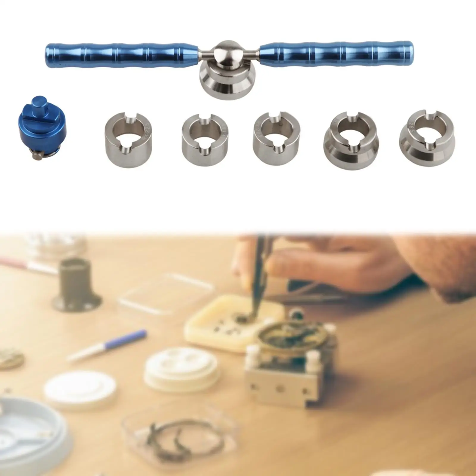 Watch Back Case Opener Wrench Dies Closing Tool 18.5/20.2/22.5/26.5/28.3/29.5mm Easy to Use Sturdy Watch Screw Back Case Opener
Watch Back Case Opener Wrench Dies Closing Tool 18.5/20.2/22.5/26.5/28.3/29.5mm Easy to Use Sturdy Watch Screw Back Case Opener