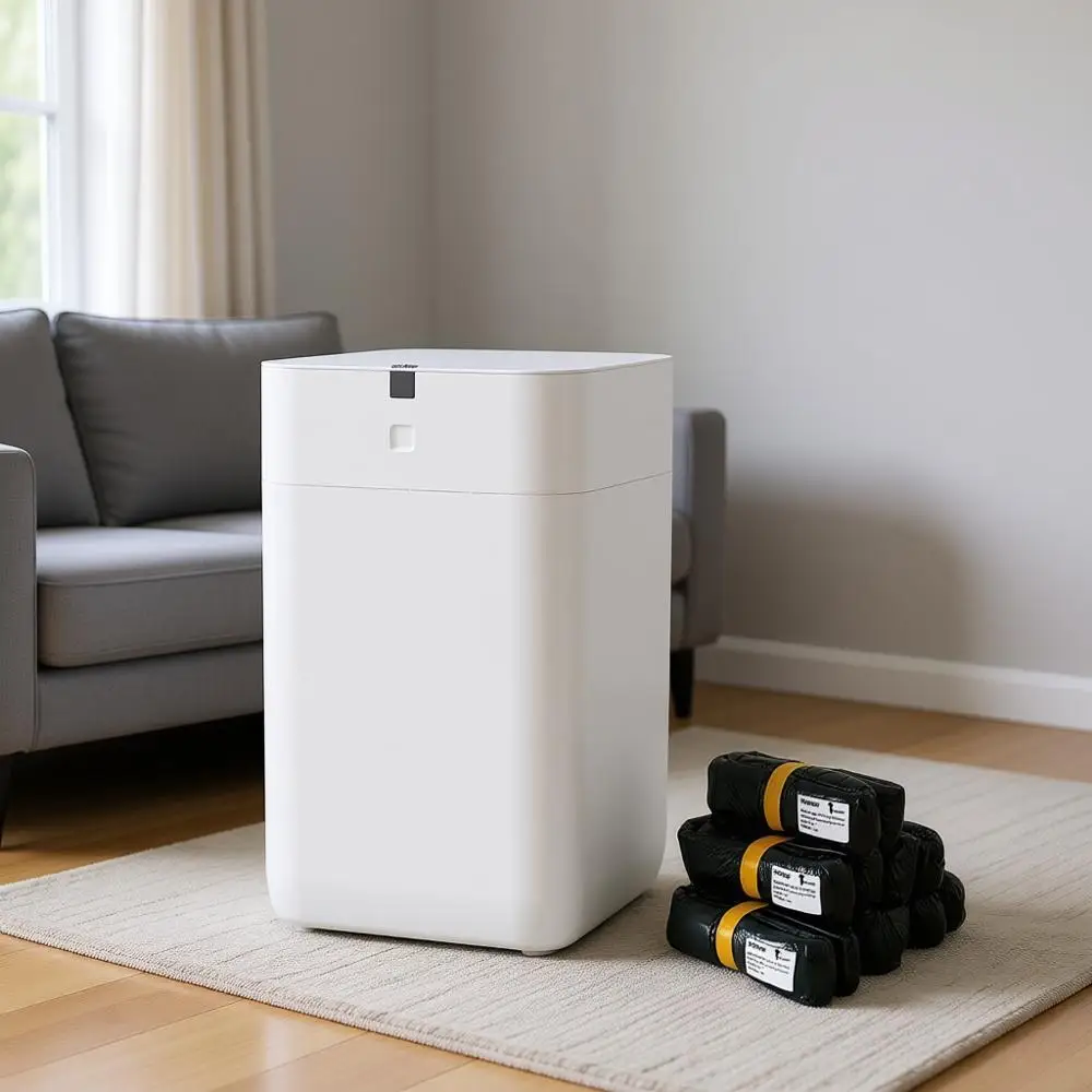 4 Gallon Self-Sealing & Self-Changing Smart Trash Can with Motion Sensor, Touchless Lid for Kitchen, Bathroom, and Office
4 Gallon Self-Sealing & Self-Changing Smart Trash Can with Motion Sensor, Touchless Lid for Kitchen, Bathroom, and Office