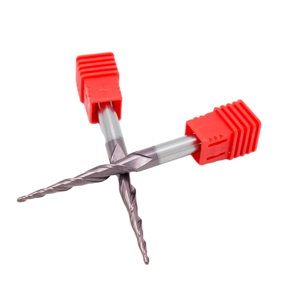 BFL Tungsten Solid Carbide Coated 2 Flute Tapered Taper Ball Nose End Mill Cone Type Milling Cutter for Wood
BFL Tungsten Solid Carbide Coated 2 Flute Tapered Taper Ball Nose End Mill Cone Type Milling Cutter for Wood