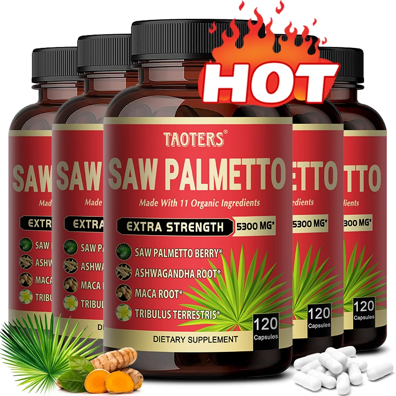 Saw Palmetto Extra Strength 5300mg Combined with Ashwagandha, Turmeric, Tribulus, Maca, Green Tea, Etc - Support Prostate Health
Saw Palmetto Extra Strength 5300mg Combined with Ashwagandha, Turmeric, Tribulus, Maca, Green Tea, Etc - Support Prostate Health