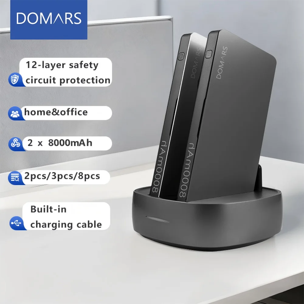 Domars 2pcs 8000mAh Power Bank with built-in Charging Cable and Charging Dock 22.5W Fast Charging with Phone Ftand
Domars 2pcs 8000mAh Power Bank with built-in Charging Cable and Charging Dock 22.5W Fast Charging with Phone Ftand