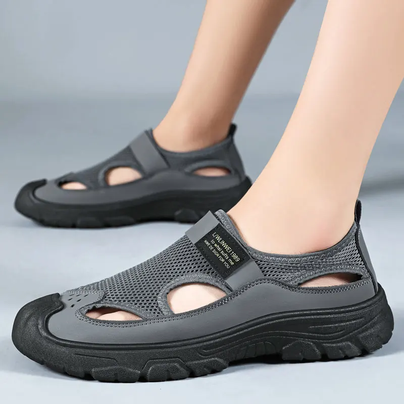 Summer Breathable Mesh Men Sandals Closed Toe Soft Sole Dad Shoes Casual Lightweight Outdoor Beach Shoes Comfortable Non Slip We
Summer Breathable Mesh Men Sandals Closed Toe Soft Sole Dad Shoes Casual Lightweight Outdoor Beach Shoes Comfortable Non Slip We