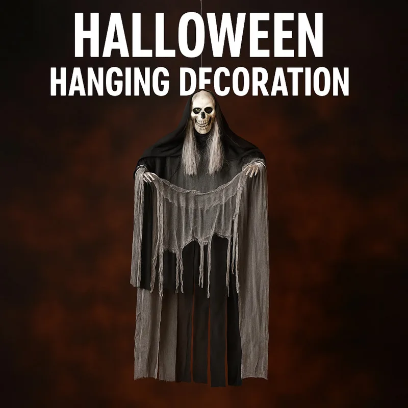 Hanging Halloween Grim Reaper Skeleton Ghost With Sound Control And LED Light, Outdoor Haunted House Scary Party Decorations
Hanging Halloween Grim Reaper Skeleton Ghost With Sound Control And LED Light, Outdoor Haunted House Scary Party Decorations
