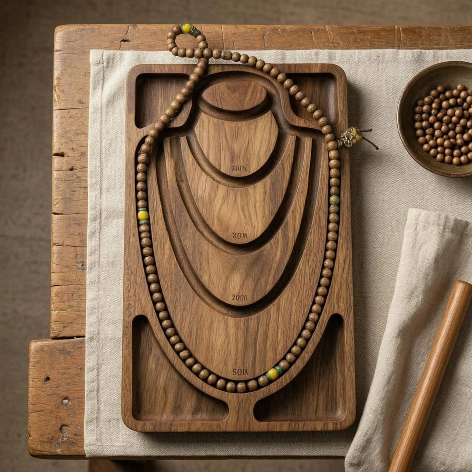 Wooden Bracelet Display Tray Rounded Edges Accessory Storage
Wooden Bracelet Display Tray Rounded Edges Accessory Storage