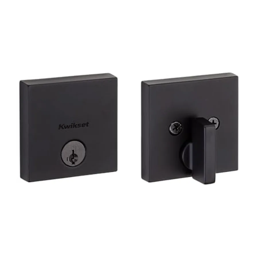 Downtown Deadbolt Lock Matte Black Square Exterior Keyed Front Entry Door Pick Resistant SmartKey Rekey Security Single Cylinde
Downtown Deadbolt Lock Matte Black Square Exterior Keyed Front Entry Door Pick Resistant SmartKey Rekey Security Single Cylinde