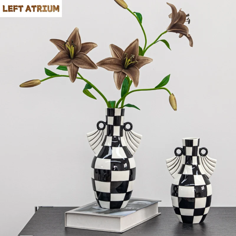 Black and White Checkered Pattern Vase Ceramic Plant Pot Table Decoration Flower Arrangement Flowers Vases Room Aesthetic Decor
Black and White Checkered Pattern Vase Ceramic Plant Pot Table Decoration Flower Arrangement Flowers Vases Room Aesthetic Decor