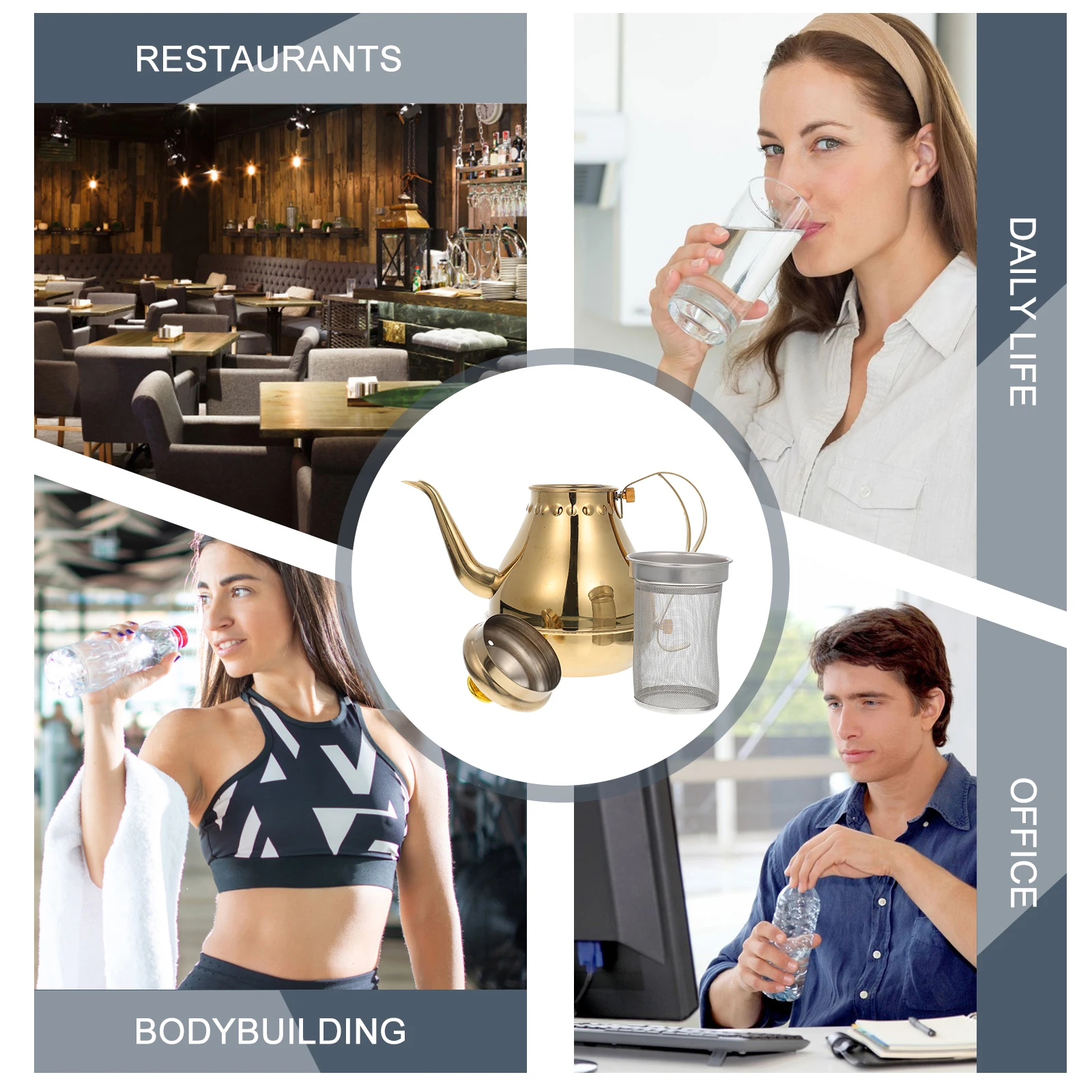 Stainless Steel Teapot Kettle Gooseneck Design Home Kitchen Office Tea House Golden Anti Rust Water Heating Container
Stainless Steel Teapot Kettle Gooseneck Design Home Kitchen Office Tea House Golden Anti Rust Water Heating Container