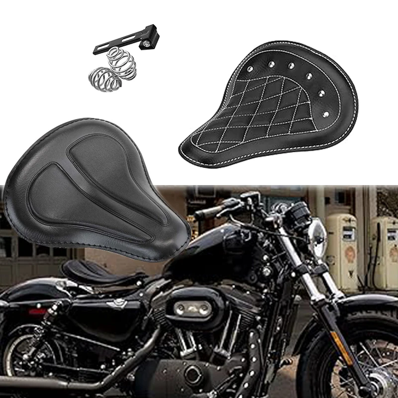 NEW Motorcycle Retro Leather Solo Seat for Harley Honda Yamaha Kawasak+3" Spring Bracket Compatible with Custom Chopper Bobber
NEW Motorcycle Retro Leather Solo Seat for Harley Honda Yamaha Kawasak+3" Spring Bracket Compatible with Custom Chopper Bobber
